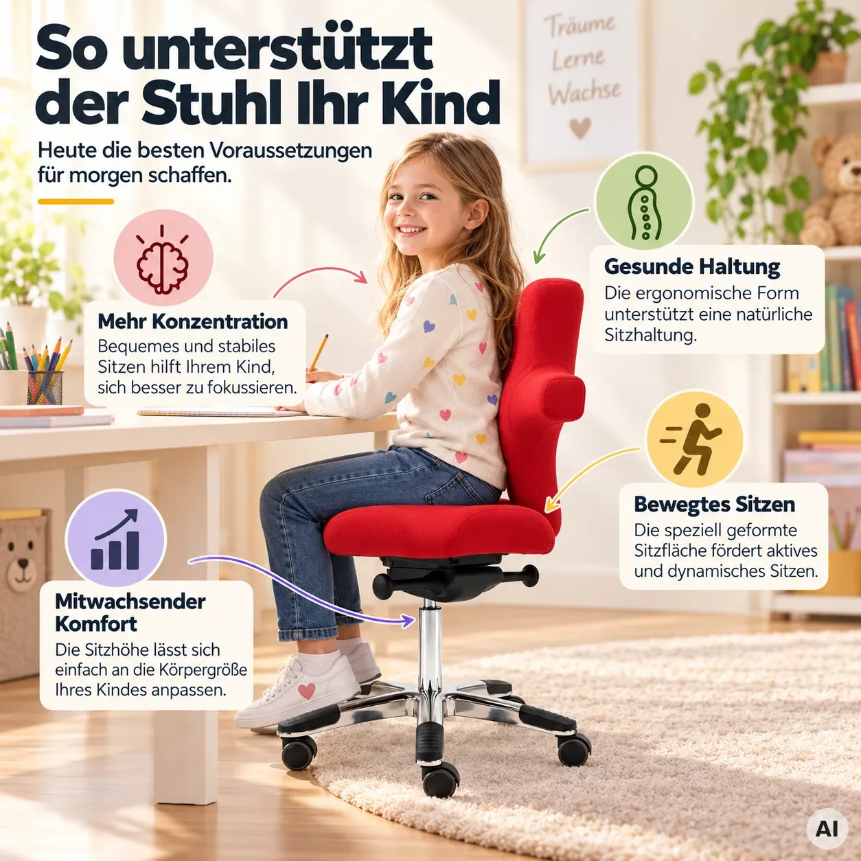 PICASSO YOUNGSTAR - Bequemer Kinder-Bürostuhl