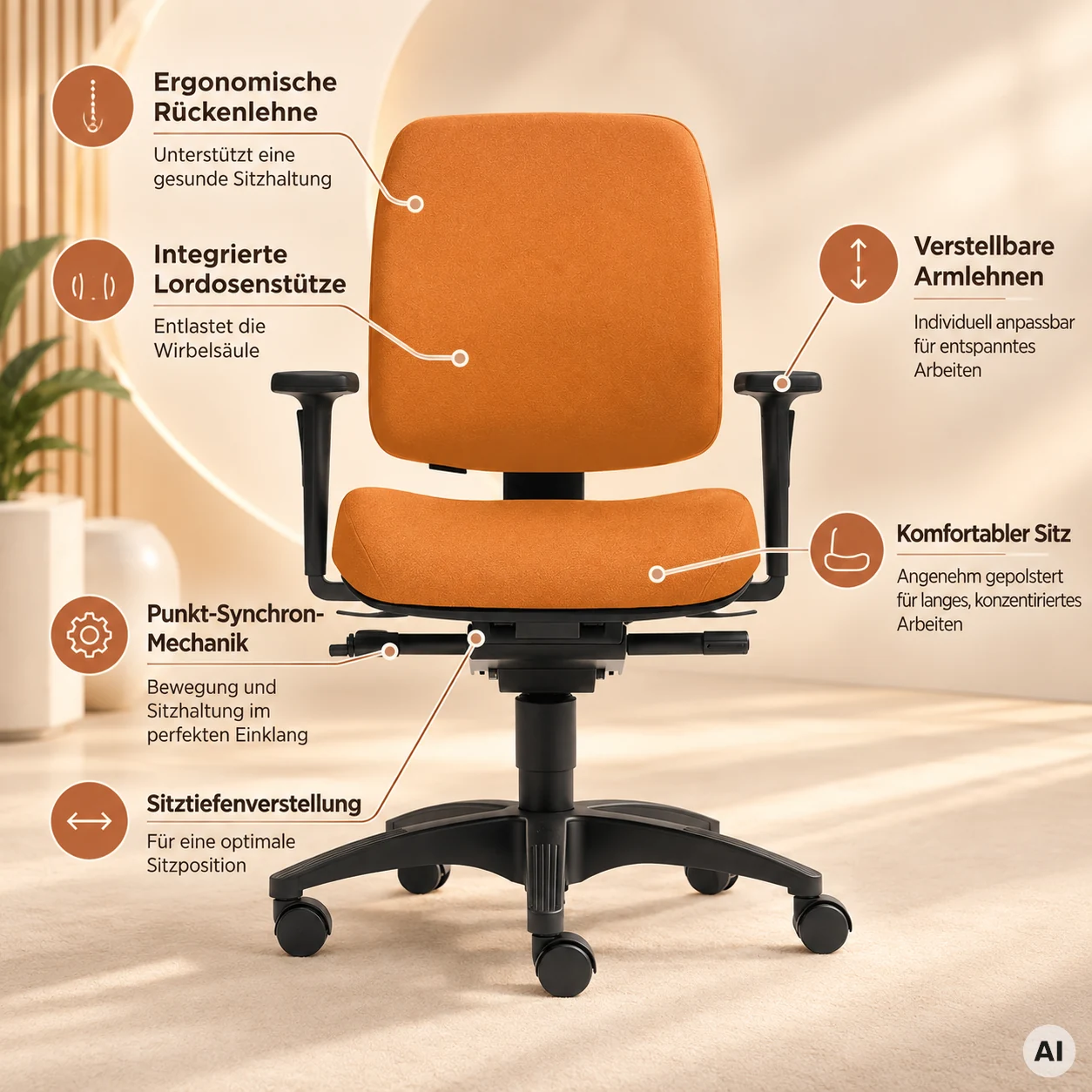 Lady ShapeUp S - Ergonomischer Frauen-Bürostuhl