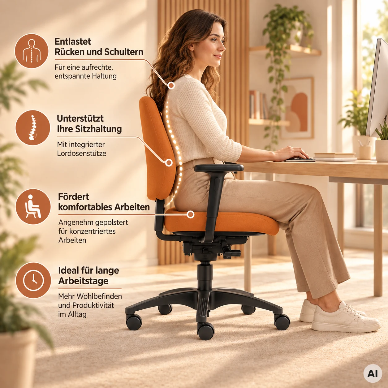Lady ShapeUp S - Ergonomischer Frauen-Bürostuhl