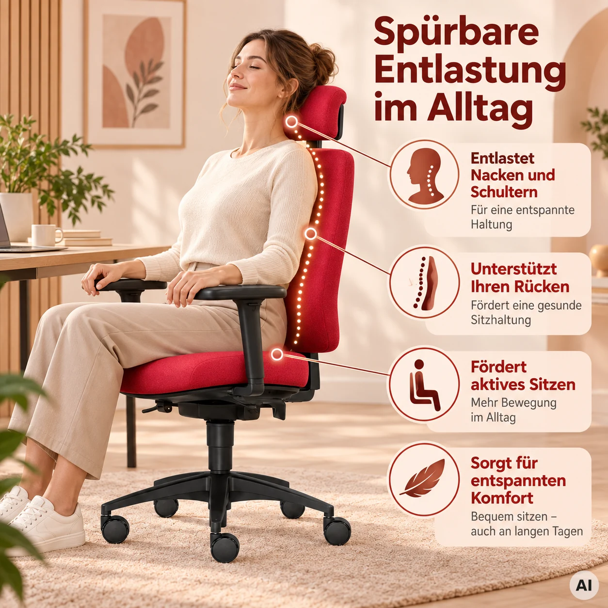 Lady ShapeUp L mit Kopfstütze - Frauen-Drehstuhl