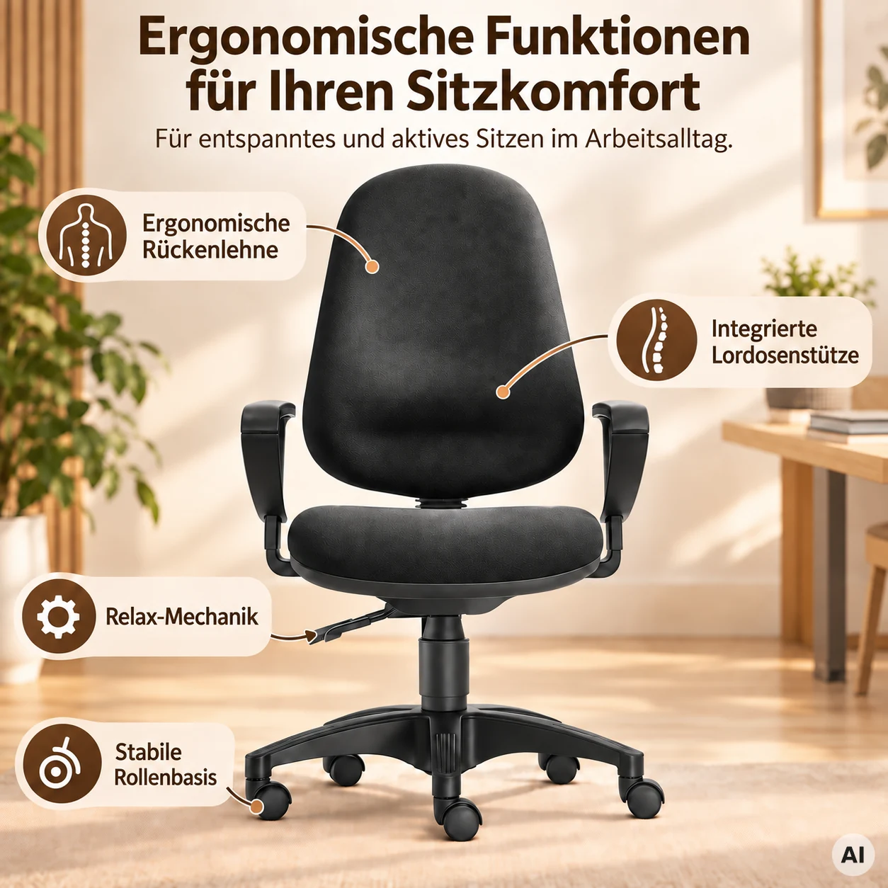 Mister Aktiv - Ergonomischer Männer-Schreibtischstuhl