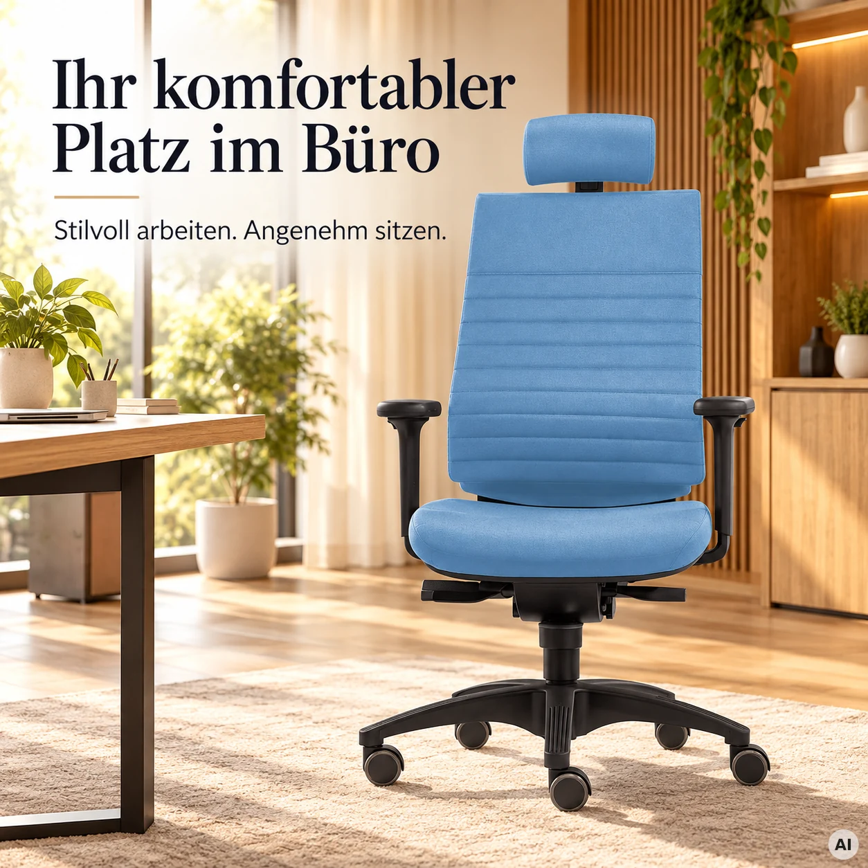 Heaven L mit Kopfstütze - Eleganter Bürostuhl