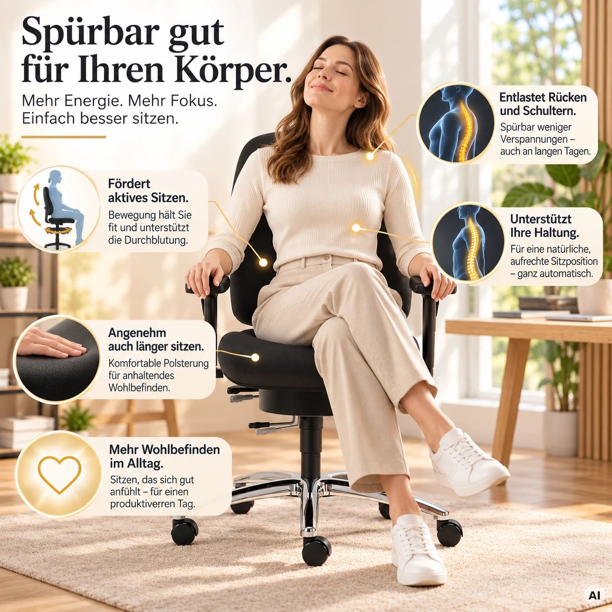 Flex Wellness - Bürostuhl aus der Schlafforschung