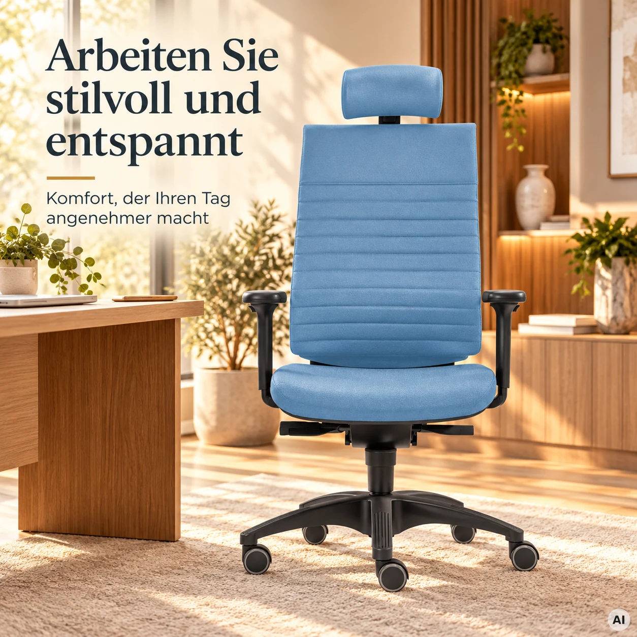 Heaven L mit Kopfstütze - Eleganter Bürostuhl